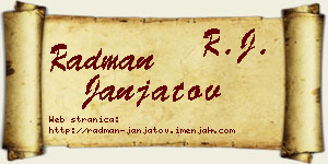 Radman Janjatov vizit kartica